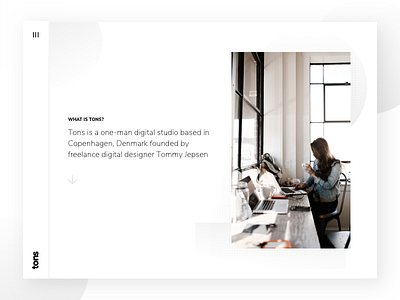 Tons - Digital design studio landingpage ideation frontpage homepage landing page landingpage studio website