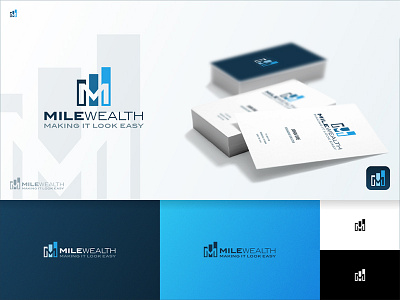 Milewealth branding company creative icon design icon logo logo mile wealth professional