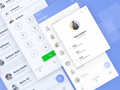 Full Contact App Ui call contactlist graphics uiux user