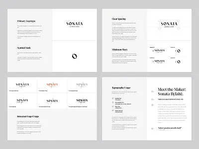 Sonata Jewellery Logo / Brand Guidelines / Minimal brand guidelines jewelry logo minimal typeface typography