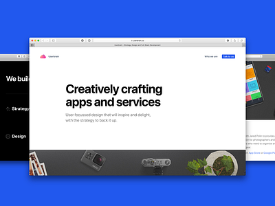 Userbrain.co website agency creative hompage landing page london simple web white