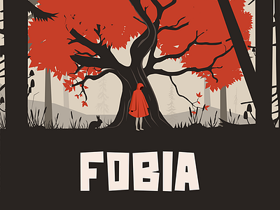 Fobia adventure cover flat fobia game girl illustration nature retro