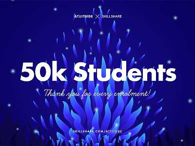 50k Enrolments on Skillshare! color digital illustration gradient illustrator skillshare trend tutorial typography vector