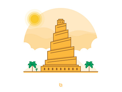 Iraq Landmarks: Malwiya Minaret builds cities design graphic illustration iraq landmarks malwiya minaret