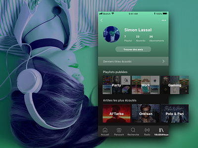 Daily UI #006 User Profile app daily dailyui mobile music phone profile spotify ui user