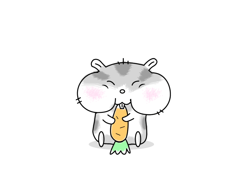 Happy veggie cute hamster illustration