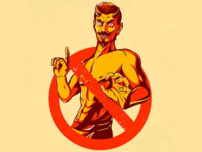 No Demons Allowed sign adobedraw demons devil diablo no hoax propaganda retro signs vector