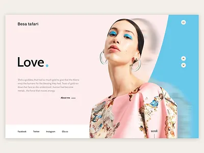 Besa Tafari - Love art blue design landing minimalist photo photography pink slider ui ux webdesign