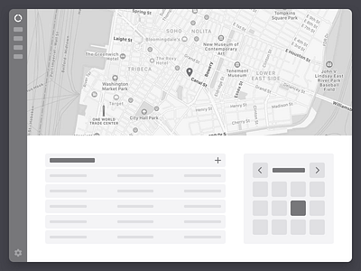 Responsive Wireframe Kit calendar dashboard lofi map modules responsive sidebar sketch sketchapp table wireframe