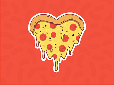 One Love ai eat food illustrator pizza sticker stickermule