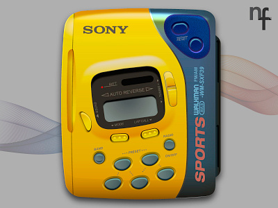 Sony Sports Walkman graphic art illustrator walkman