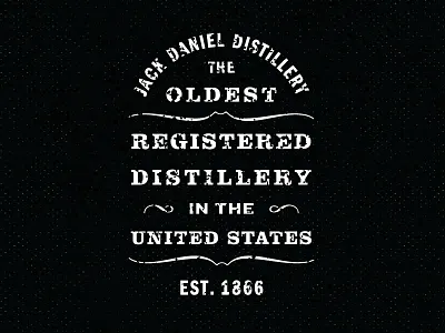 Jack Daniels Distillery Story Badge badge branding grit grunge logo typography