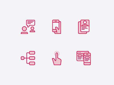 UX Icons icons interview mobile persona phone prototype tap user flow ux