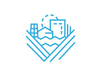 Small town logo concept 2 city industrial logo rivers