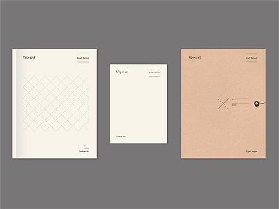 Uppercut Exploration 1a branding folder geometric layout letterhead logo mark minimal neutral pattern simple tractorbeam