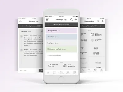 Manager log wireframes agency concepts design greys iphone log manager studio team ui ux wireframes