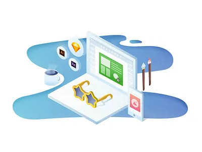 Looking for an awesome Marketing Designer 🖌 data science gradient graphic designer hiring illustration isometric job position marketing designer noise startup