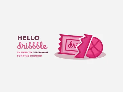 Hello Dribbble chocolatte debut dribbbleinvite firstshot fun invite logo valentine