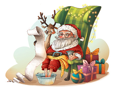 Santa christmas drawing illustration newyear santa