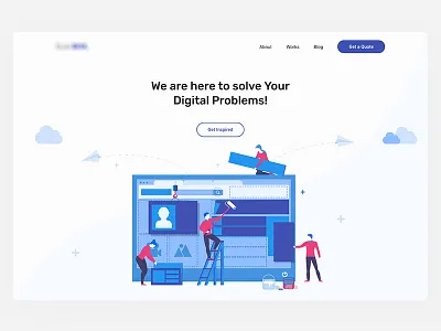 Landing Page for a Digital Studio agency illustration landing portfolio saas software