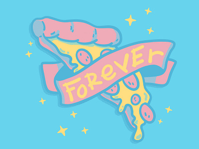 Pizza Forever 2d art design illustration pizza vaporwave