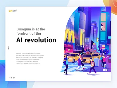 gumgum AI revolution animation brand character design editorial illustration interface minimalism typography ui ux web