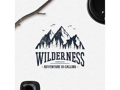 Wilderness adventure badge design double exposure grunge logo typography vintage wanderlust wild