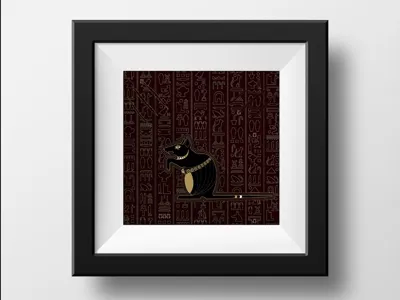 4nimal illustration animal animals brown egypt hieroglyphics illustration luxery rat white yellow design