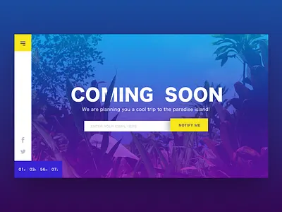 Daily UI - 048 Coming Soon coming soon daily ui dailyui design challenge gradient interaction travel ui ux web web design