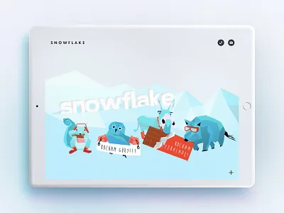 Snowflake animals app branding illustrations kids mobile sport stickers ui ux website winter