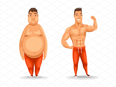 Weight loss. Man before and by Liubomyr on Dribbble