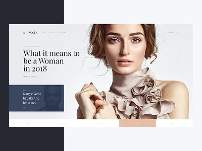 Vogue | Fashion Website concept design fashion interaction landing layout minimal mondrianism photography template typography ui vogue