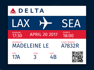 Day 24 of the Daily UI Challenge - Boarding Pass adobe xd boarding pass daily ui