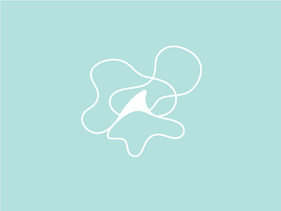 Fins Up blue line logo design logo ocean organic