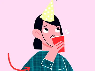 Roommates situations. V drink hat party partyhat red roomies roommates sad