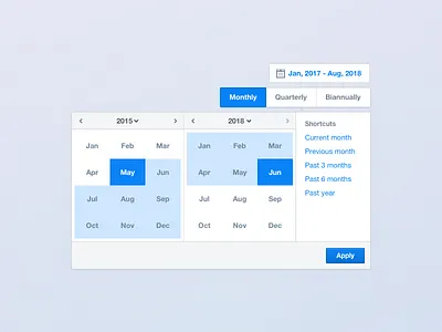 Date Range Picker calendar date range dropdown menu ui