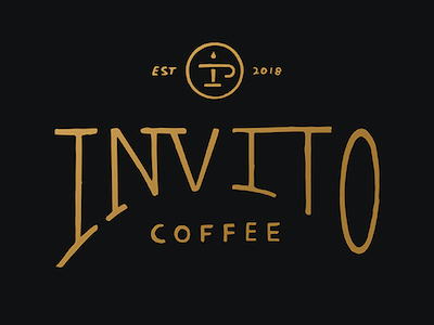 Invito Coffee Branding beans black coffee cup gold icon logo