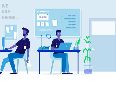 We are hiring! 🔥 cold colours hiring illustration manypixels