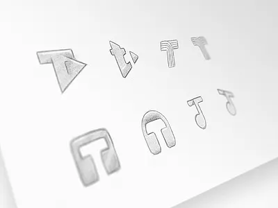 Tetrasonic brand branding headphones identity music note play sketch t