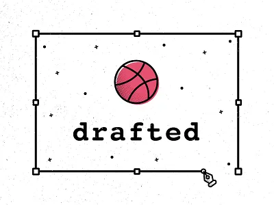 Drafted bezier draft halftone invite pen player vector