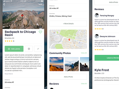 Adventures activity adventure backpacking detail ios map outdoors photos travel