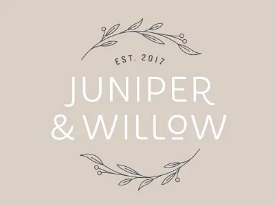 Juniper & Willow branding feminine floral juniper juniper and willow line art logo willow