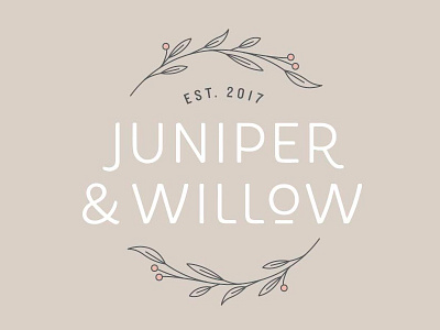 Juniper & Willow branding feminine floral juniper juniper and willow line art logo willow