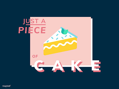 Piece of cake cake flat graphic illustration vector