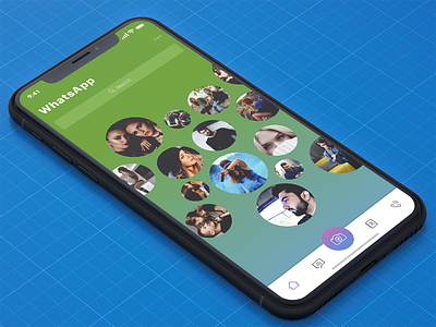 Concept for WhatsApp avatars chat circles messanger photos pictures profiles social whatsapp