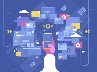 Search engine content engine flat illustration information internet kit8 search software vector website