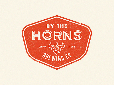 By The Horns Brewing Co. beer bold brewing bull company hop logo london red vintage