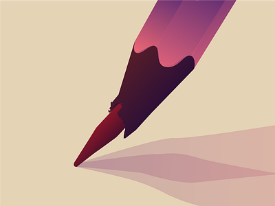 Every artist has the same problem 2d dribbble gradient illustration original pen pencil playoff sworen