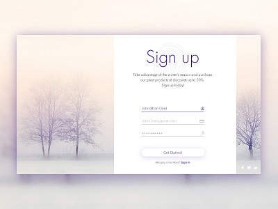 Sign Up clean design e commerce flat minimal ui ux web website