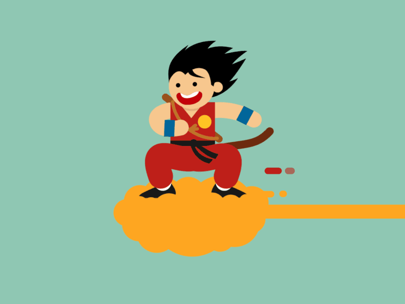 Goku 2d aftereffects animation dragonball goku graphicdesign illustration illustrator minimalist motiondesign vector